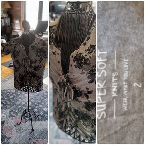 Lace-up casual dress blouse